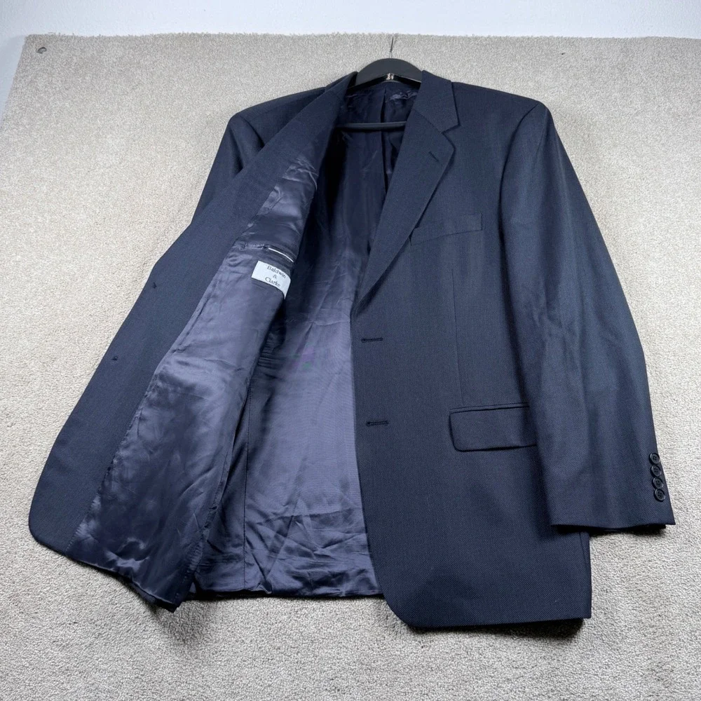 Baldwin & Clarke Mens 41R Navy Blue Wool Blazer Jacket Professional Business